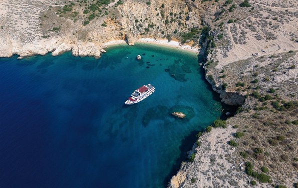 Segelyacht in der Bucht von Kroatien